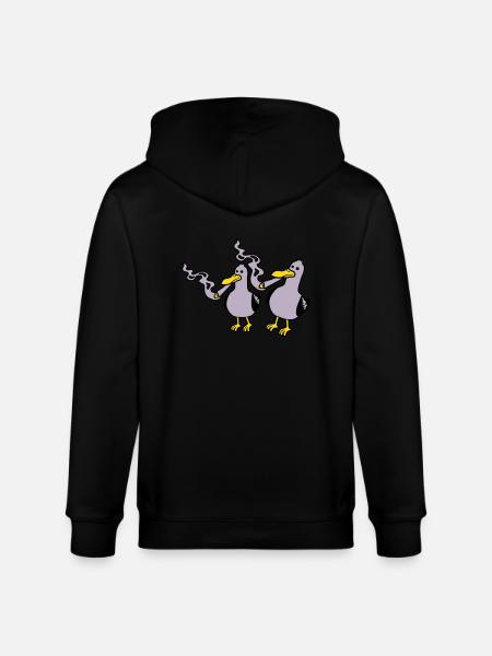 2 Stoner Seagull Friends - Stanley/Stella CULTIVATOR Unisex Organic Hooded Jacket - black