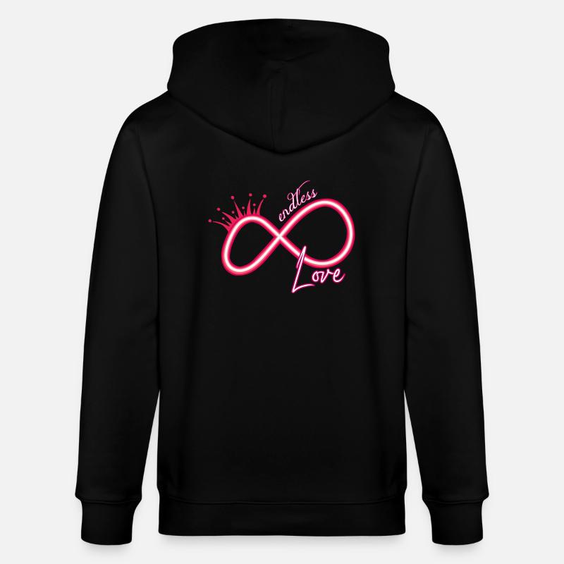 Unendlichkeitszeichen neon endless love - Stanley/Stella Unisex Bio-Kapuzenjacke CULTIVATOR  - Schwarz