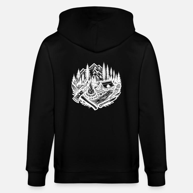 Nature Campfire Axe - Stanley/Stella CULTIVATOR  Unisex Organic Hooded Jacket - black