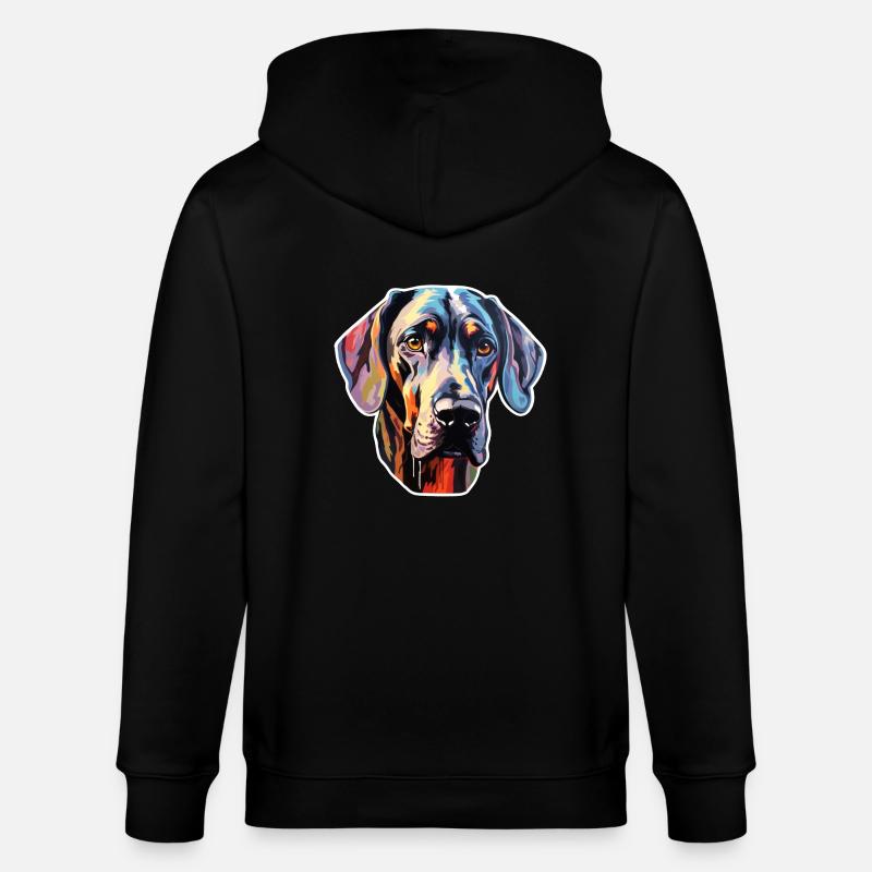Danois Great Dane psychédélique - Veste à capuche bio CULTIVATOR Stanley/Stella Unisexe - noir