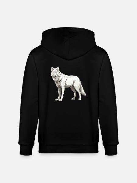 Wolf Animal - Stanley/Stella CULTIVATOR Unisex Organic Hooded Jacket - black