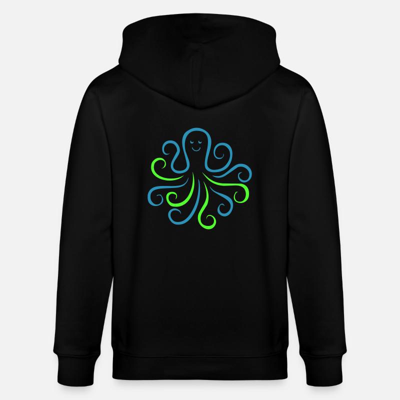krake 02 - Stanley/Stella Unisex Bio-Kapuzenjacke CULTIVATOR  - Schwarz