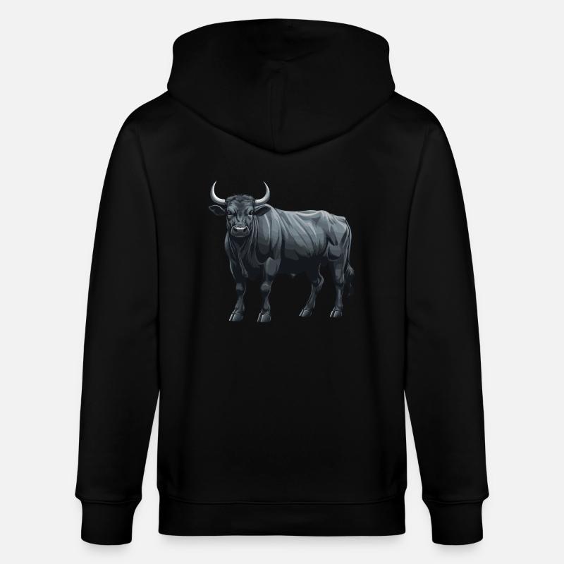 Bulle Tier Taurus - Stanley/Stella Unisex Bio-Kapuzenjacke CULTIVATOR  - Schwarz