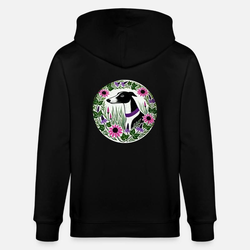 Lévrier noir et blanc - Veste à capuche bio CULTIVATOR Stanley/Stella Unisexe - noir