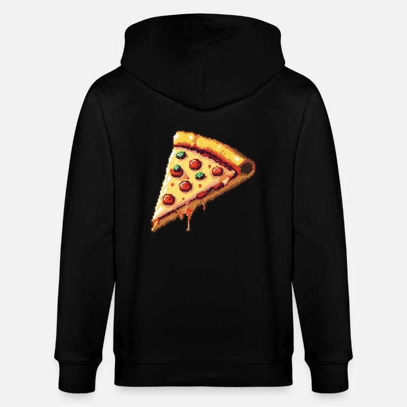 Pizza Pixel Symbol - Stanley/Stella Unisex Bio-Kapuzenjacke CULTIVATOR  - Schwarz