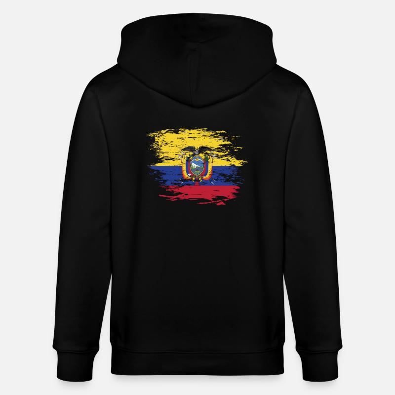 Drapeau de l'Équateur utilisé - Veste à capuche bio CULTIVATOR Stanley/Stella Unisexe - noir