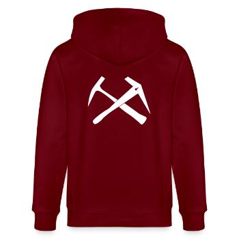 Roofer Power: Style for professionals - Stanley/Stella CULTIVATOR  Unisex Organic Hooded Jacket - burgundy - Back - Anna (173cm)