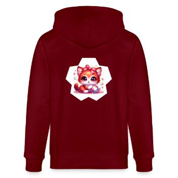 Kawaï Chaton joueur - Veste à capuche bio CULTIVATOR Stanley/Stella Unisexe - bordeaux - Dos - Anna (173cm)