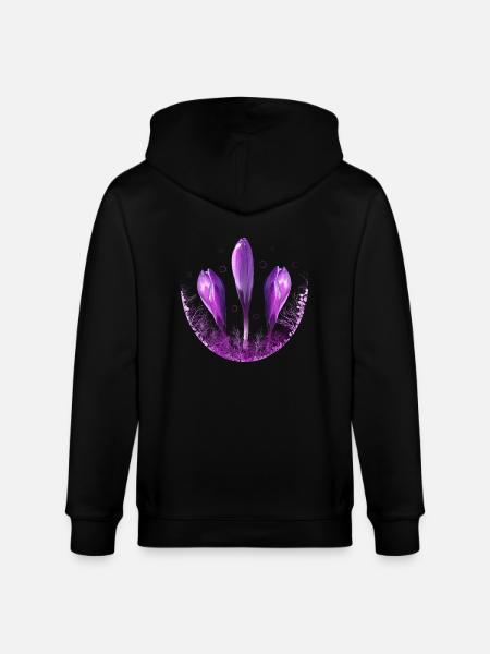 Crocuses Crocus Violet Flowers - Stanley/Stella CULTIVATOR  Unisex Organic Hooded Jacket - black