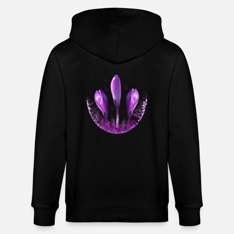 Crocus Crocus Fleurs Violettes - Veste à capuche bio CULTIVATOR Stanley/Stella Unisexe - noir