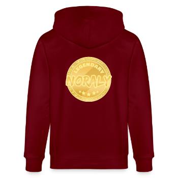 Prénom Noraly - Veste à capuche bio CULTIVATOR Stanley/Stella Unisexe - bordeaux - Dos - Anna (173cm)