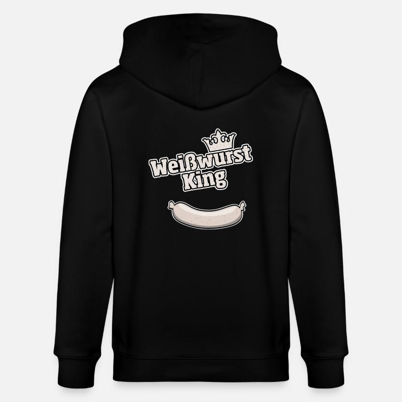Weißwurst King bayerisches Geschenk - Stanley/Stella Unisex Bio-Kapuzenjacke CULTIVATOR  - Schwarz