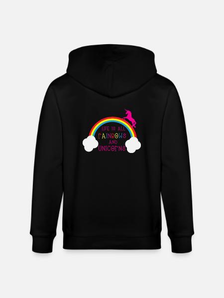 Rainbows & Unicorns - Stanley/Stella CULTIVATOR  Unisex Organic Hooded Jacket - black