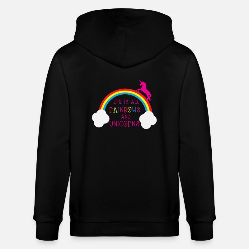 Rainbows & Unicorns - Veste à capuche bio CULTIVATOR Stanley/Stella Unisexe - noir