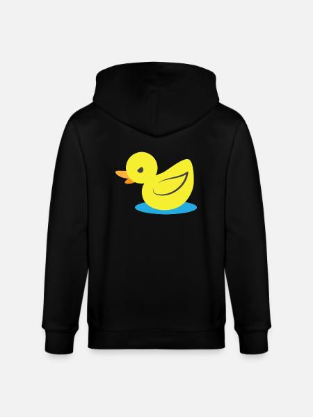 Little angry yellow duck - Stanley/Stella CULTIVATOR Unisex Organic Hooded Jacket - black