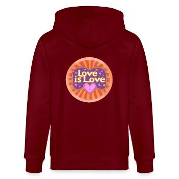 Love is love 1 - Stanley/Stella CULTIVATOR  Unisex Organic Hooded Jacket - burgundy - Back - Anna (173cm)