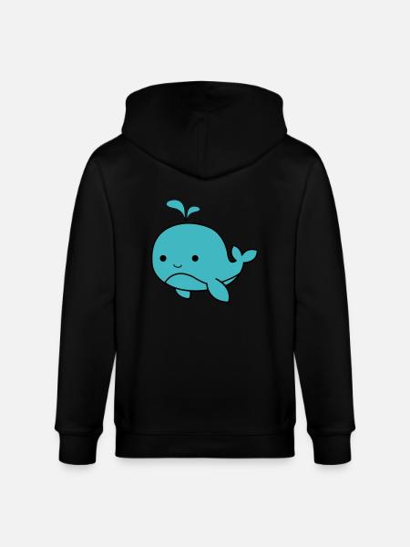 Baby Whale 02 - Stanley/Stella CULTIVATOR  Unisex Organic Hooded Jacket - black