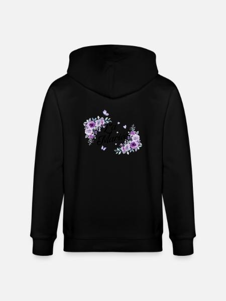 Die lila Blumenbraut - Stanley/Stella Unisex Bio-Kapuzenjacke CULTIVATOR  - Schwarz