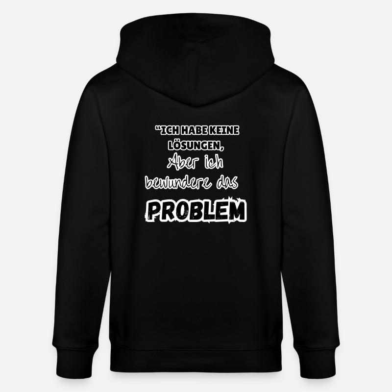 "Problem solution" - Stanley/Stella CULTIVATOR  Unisex Organic Hooded Jacket - black