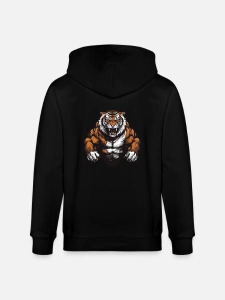 Musculation Tiger Muscles - Veste à capuche bio CULTIVATOR Stanley/Stella Unisexe - noir