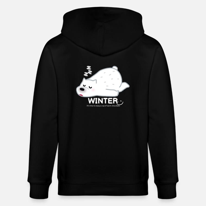 Winter Bear - Stanley/Stella Unisex Bio-Kapuzenjacke CULTIVATOR  - Schwarz