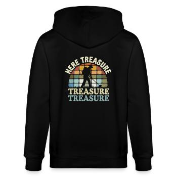 Schatzjäger Spruch für Männer - Stanley/Stella Unisex Bio-Kapuzenjacke CULTIVATOR  - Schwarz - Hinten - Anna (173cm)