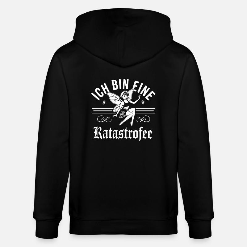 Ich bin eine Katastrophe - Stanley/Stella CULTIVATOR  Unisex Organic Hooded Jacket - black