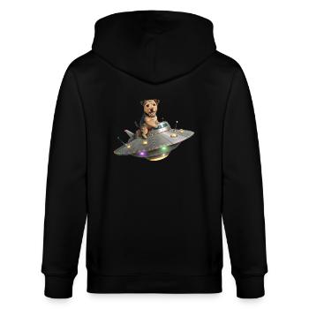 Space Terrier: Reise ins Unbekannte - Stanley/Stella Unisex Bio-Kapuzenjacke CULTIVATOR  - Schwarz - Hinten - Anna (173cm)