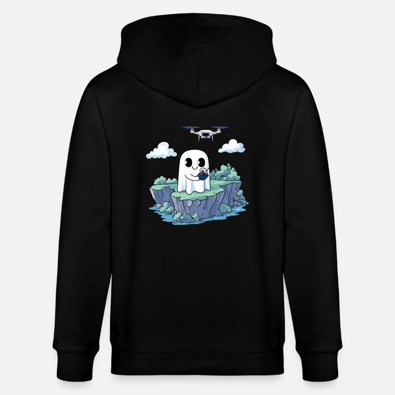 Geist Drohne Halloween - Stanley/Stella Unisex Bio-Kapuzenjacke CULTIVATOR  - Schwarz