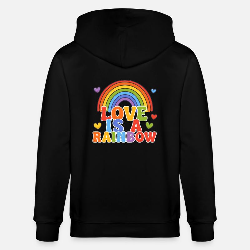 Liebe ist ein Regenbogen - Stanley/Stella Unisex Bio-Kapuzenjacke CULTIVATOR  - Schwarz