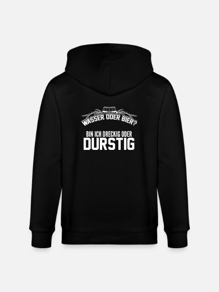 Bier - Wasser oder Bier - Stanley/Stella Unisex Bio-Kapuzenjacke CULTIVATOR - Schwarz