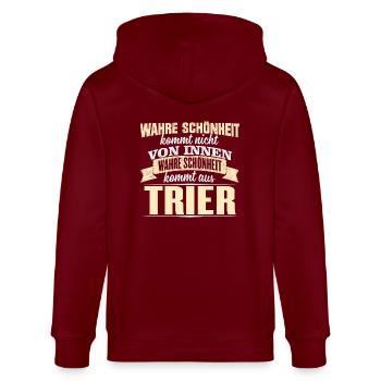 TRIER - Schönheit - Stanley/Stella Unisex Bio-Kapuzenjacke CULTIVATOR  - Burgunderrot - Hinten - Anna (173cm)