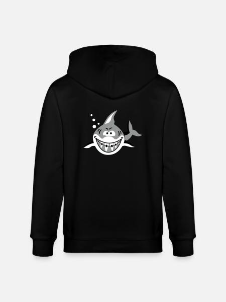 Hai mit Zahnspange - Stanley/Stella CULTIVATOR  Unisex Organic Hooded Jacket - black