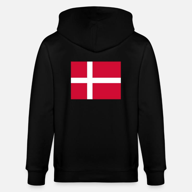 Drapeau du Danemark - Veste à capuche bio CULTIVATOR Stanley/Stella Unisexe - noir