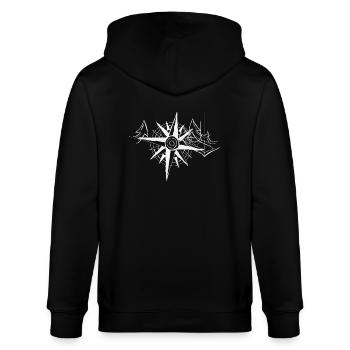 Kompass mit Anker hellgrau - Stanley/Stella Unisex Bio-Kapuzenjacke CULTIVATOR  - Schwarz - Hinten - Anna (173cm)