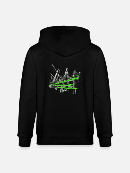 abstrakt lines - Stanley/Stella Unisex Bio-Kapuzenjacke CULTIVATOR  - Schwarz