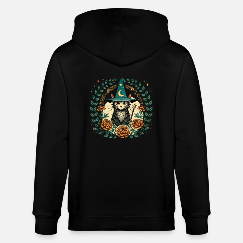 Wizard Kitty Katze - Stanley/Stella Unisex Bio-Kapuzenjacke CULTIVATOR - Schwarz