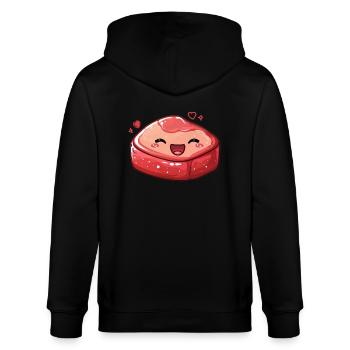 Sweet steak with googly eyes - Stanley/Stella CULTIVATOR  Unisex Organic Hooded Jacket - black - Back - Anna (173cm)