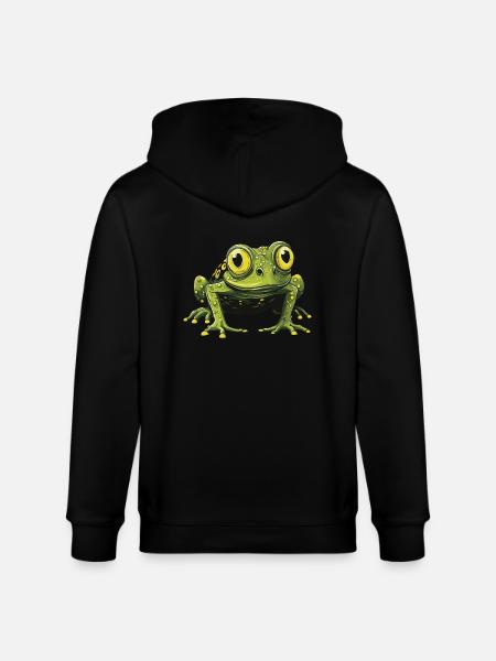 Frosch Tier - Stanley/Stella Unisex Bio-Kapuzenjacke CULTIVATOR - Schwarz