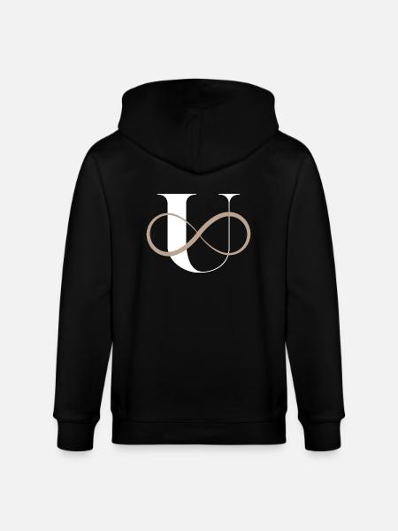 Infinite Letter u - Stanley/Stella CULTIVATOR  Unisex Organic Hooded Jacket - black