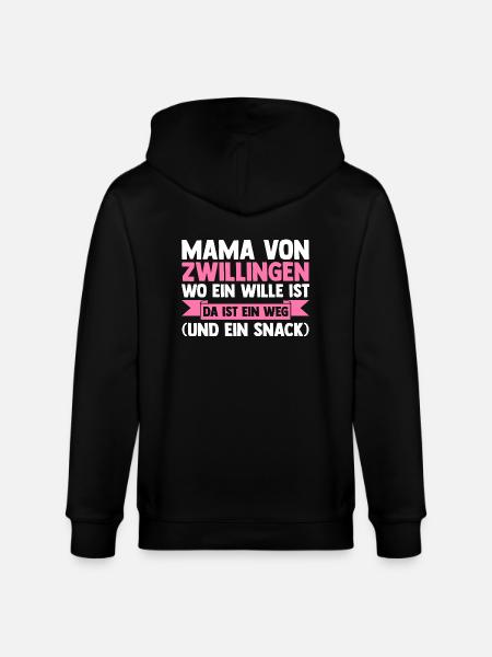 Mom of twins - Stanley/Stella CULTIVATOR  Unisex Organic Hooded Jacket - black