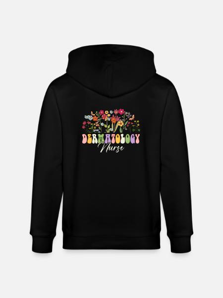 Dermatology Nurse Flowers - Stanley/Stella CULTIVATOR Unisex Organic Hooded Jacket - black