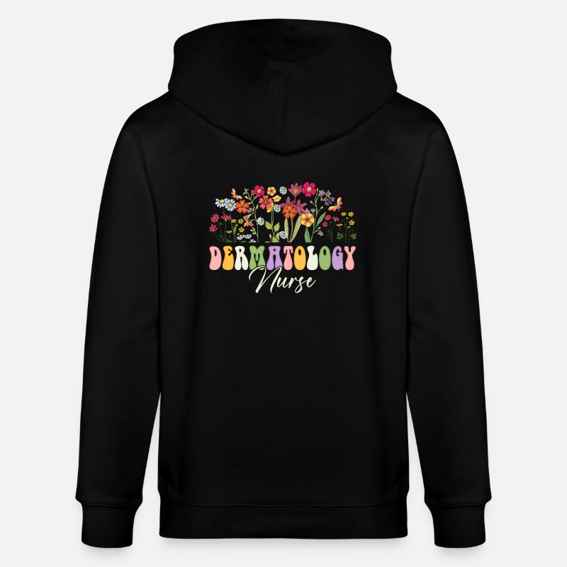 Dermatologie Infirmière Fleurs - Veste à capuche bio CULTIVATOR Stanley/Stella Unisexe - noir