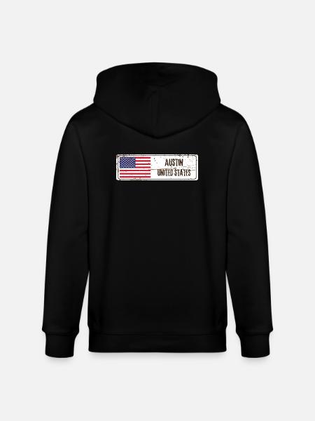 Austin Drapeau des États-Unis - Veste à capuche bio CULTIVATOR Stanley/Stella Unisexe - noir