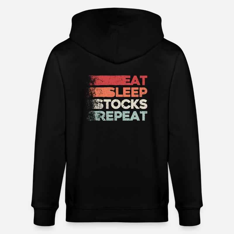 Manger, dormir, stocker, répéter - Veste à capuche bio CULTIVATOR Stanley/Stella Unisexe - noir