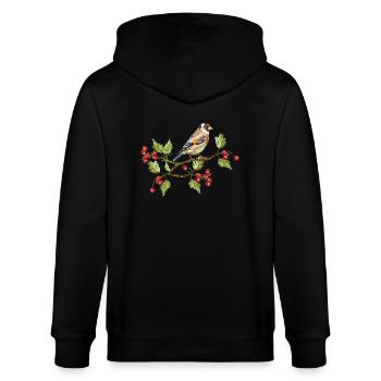 Bunter Vogel - Stanley/Stella Unisex Bio-Kapuzenjacke CULTIVATOR  - Schwarz - Hinten - Anna (173cm)