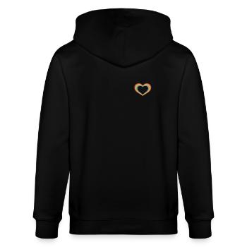 Kleines Pride-Herz - Stanley/Stella Unisex Bio-Kapuzenjacke CULTIVATOR  - Schwarz - Hinten - Anna (173cm)