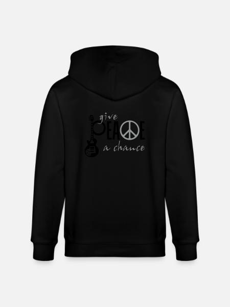 give_ peace_a_chance - Stanley/Stella Unisex Bio-Kapuzenjacke CULTIVATOR - Schwarz