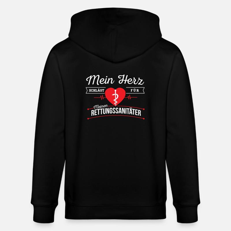 Rettungssanitäter Herz - Stanley/Stella Unisex Bio-Kapuzenjacke CULTIVATOR  - Schwarz