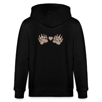 Camouflage Tatzen Pfoten Krallen Wüsten-Tarn Herz - Stanley/Stella Unisex Bio-Kapuzenjacke CULTIVATOR  - Schwarz - Hinten - Anna (173cm)